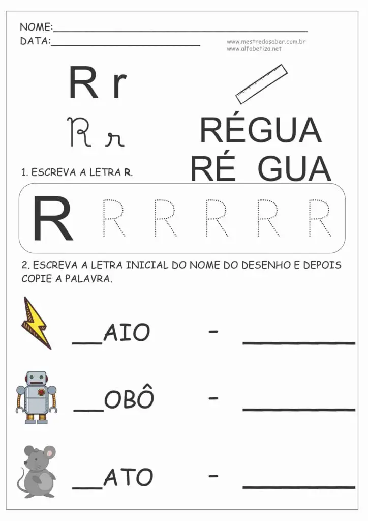 5 - Atividades para Educação Infantil 4 Anos - Letra R