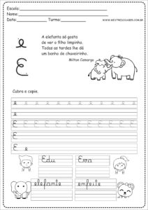 5 - Caderno de Caligrafia letra E