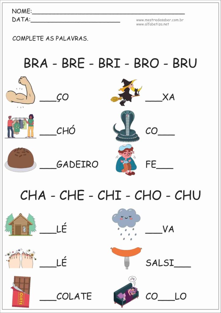 Sílabas Complexas para Imprimir 8 5 - Sílabas Complexas para Imprimir