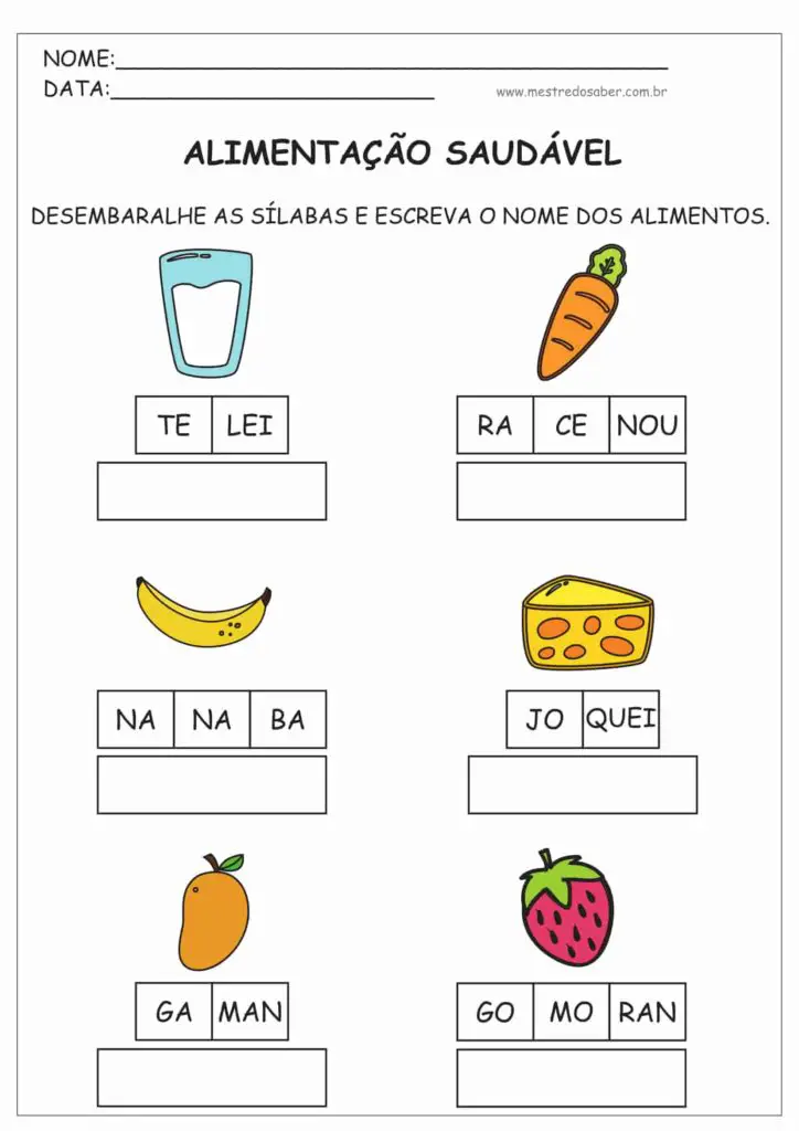 Atividades Alimentação Saudável