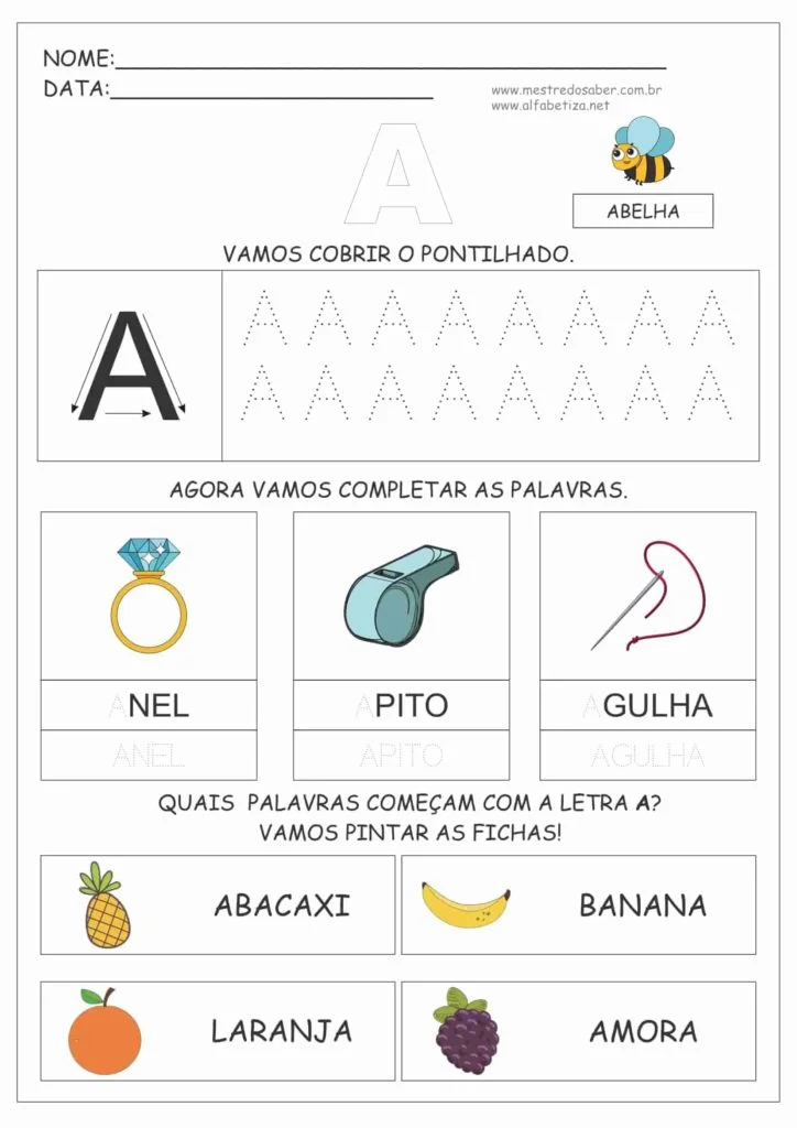 Atividades com a Letra A 9 6 - Atividades com a letra A