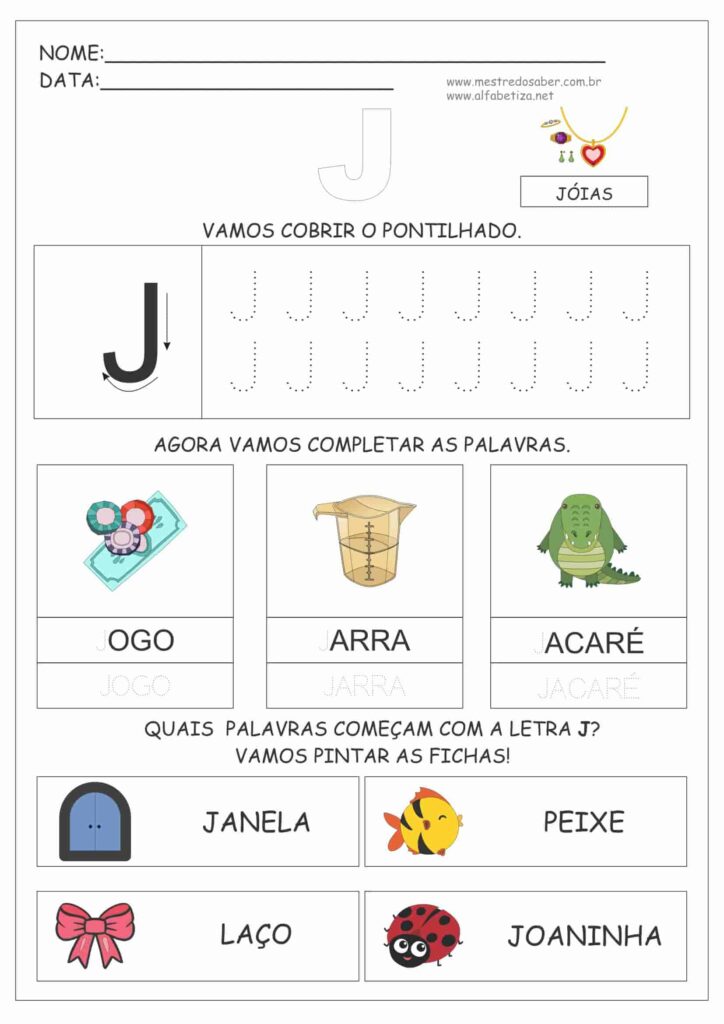 6 - Atividades com a Letra J