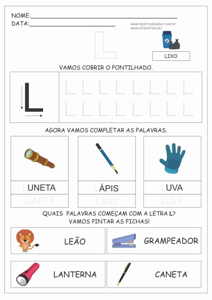 6 - Atividades com a Letra L