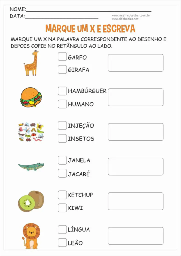 6 - Atividades de Alfabetização para Imprimir