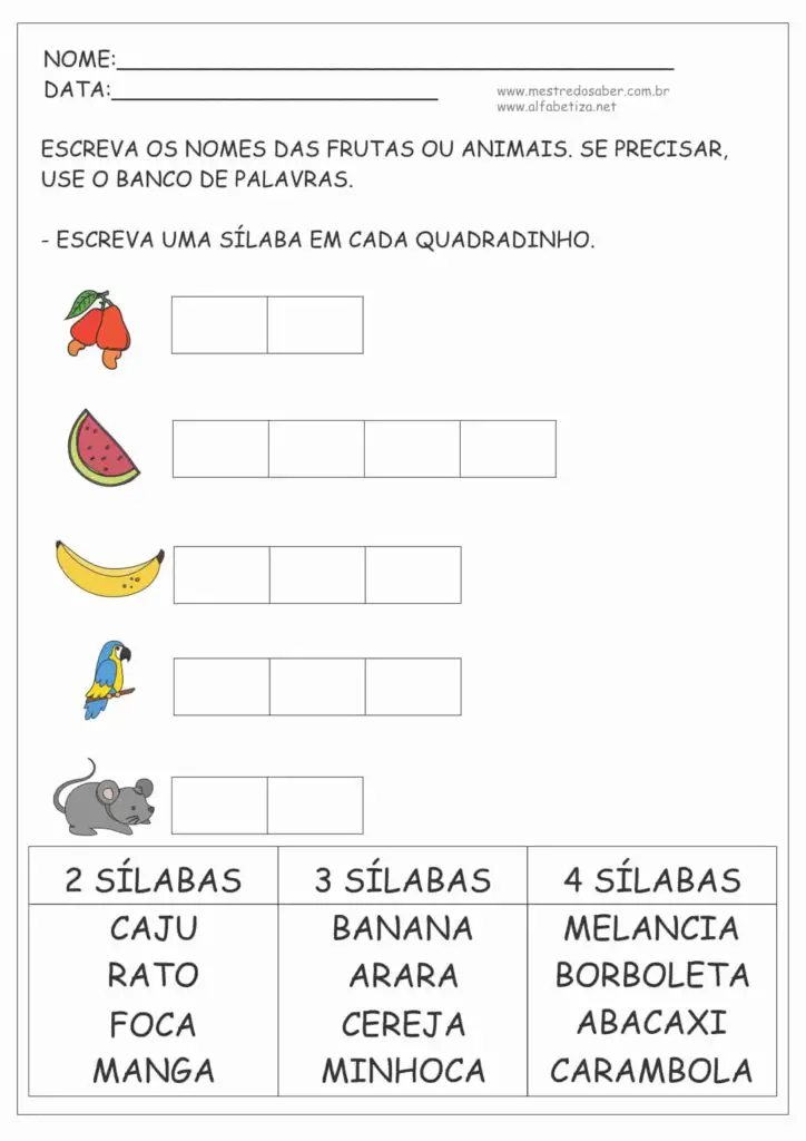 6 - Atividades de Português 2º ano Fundamental