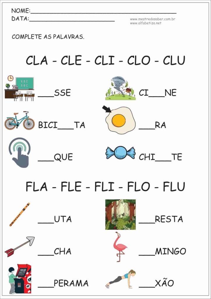 Sílabas Complexas para Imprimir 9 6 - Sílabas Complexas para Imprimir