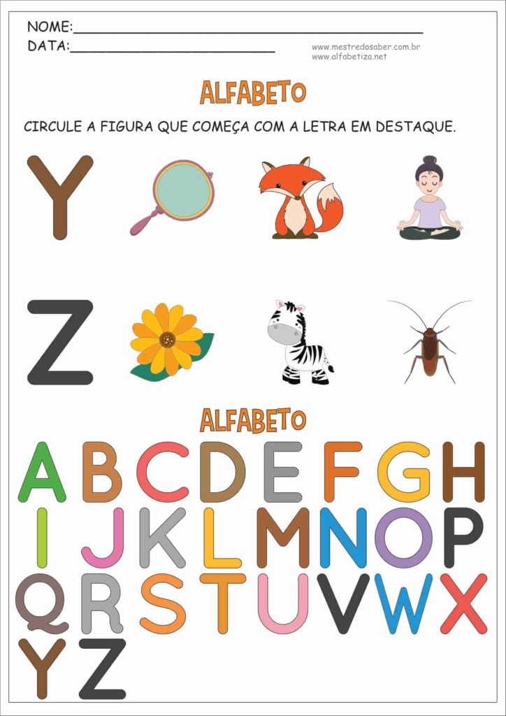 7 - Atividades Alfabeto Educação Infantil