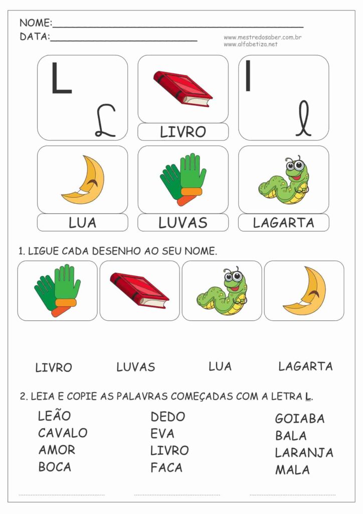 7 - Atividades com a Letra L