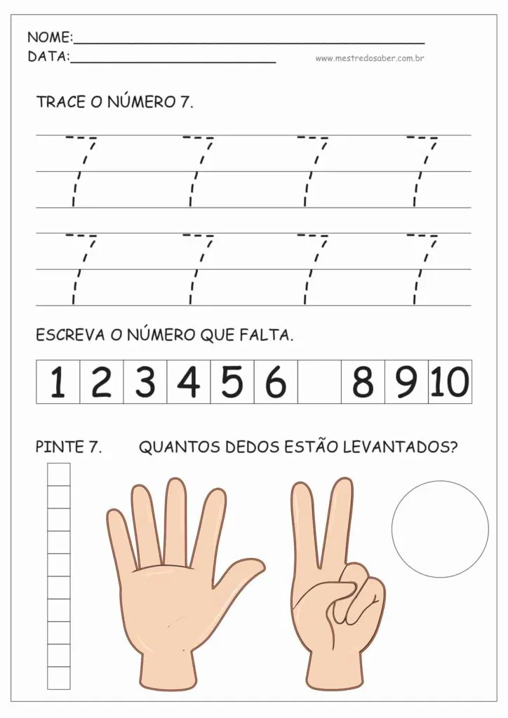 Atividades de Educação Infantil e Números 10 7 - Atividades de Educação Infantil e Números