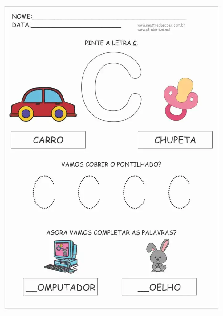 7 - Atividades Letra C Educação Infantil