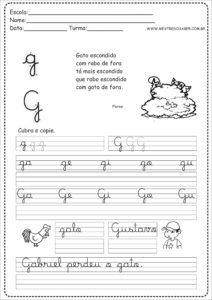 7 - Caderno de Caligrafia letra G