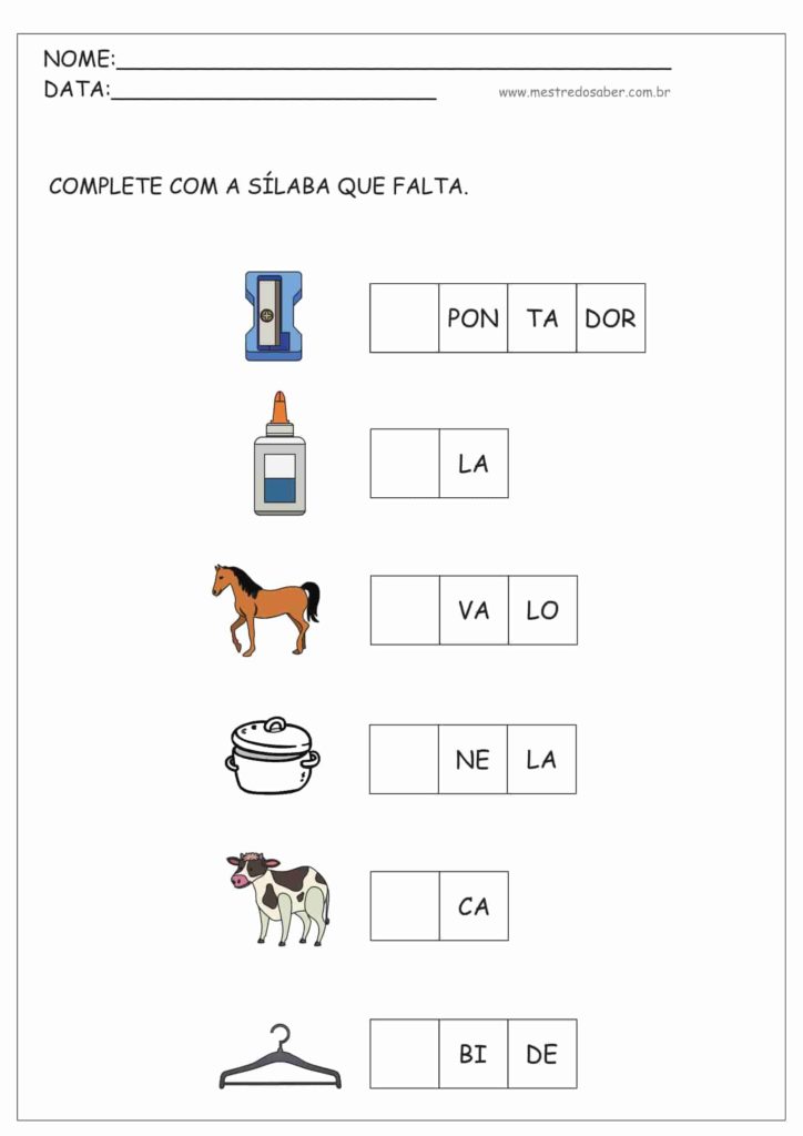 7 - Sílabas Simples