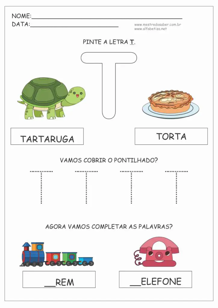 Letra T - Cartilha de Educação Infantil