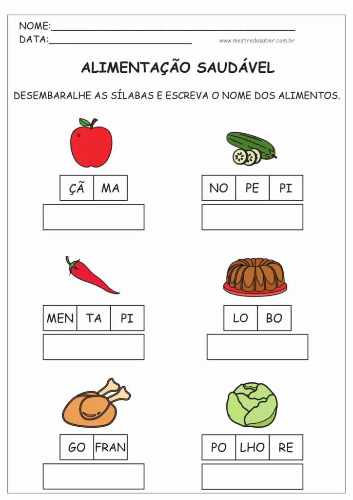 Atividades Alimentação Saudável