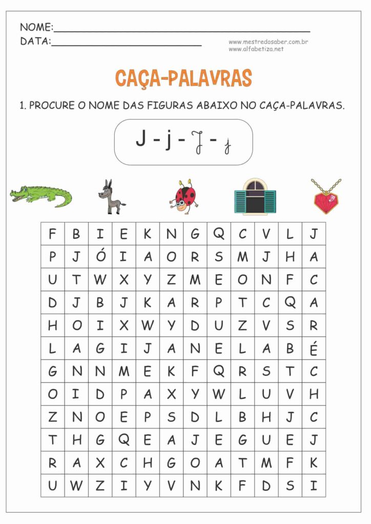 8 - Atividades com a Letra J