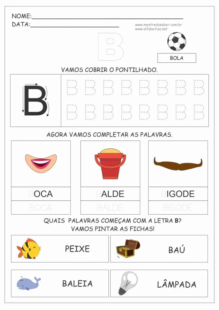 8 - Atividades com Letra B - Livro de Alfabetização