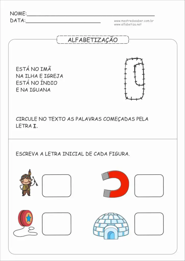 3 - Atividades de Alfabetização para Educação Infantil 5 anos