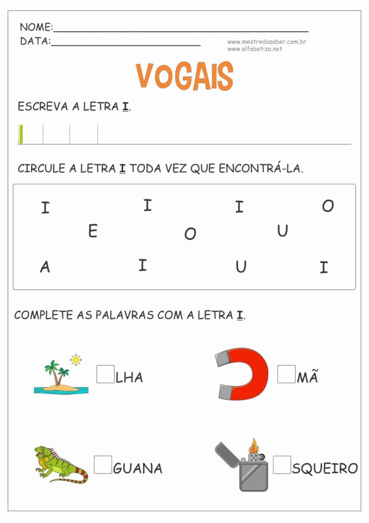 8 - Atividades de Alfabetização Vogais