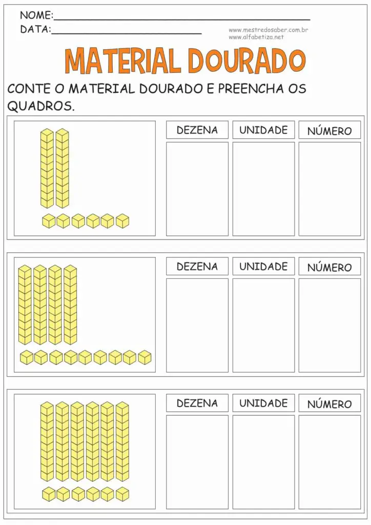 Atividades Material Dourado 11 8 - Atividades Material Dourado - Mestre do Saber