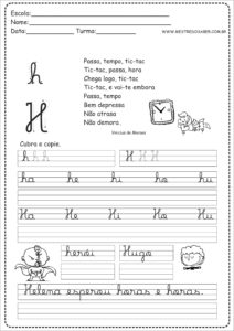 8 - Caderno de Caligrafia letra H