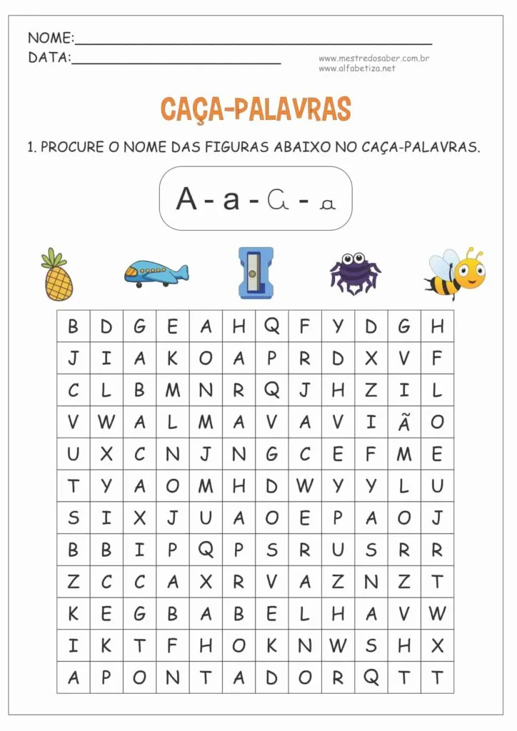 Atividades com a Letra A 12 9 - Atividades de Alfabetização com a Letra A
