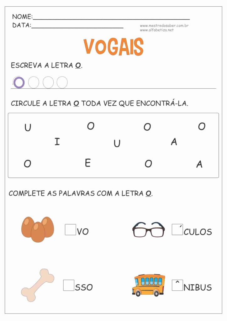 9 - Atividades de Alfabetização Vogais