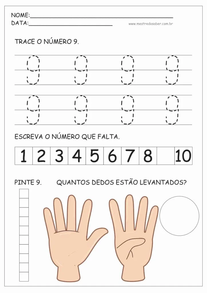 Atividades de Educação Infantil e Números 12 9 - Atividades de Educação Infantil e Números