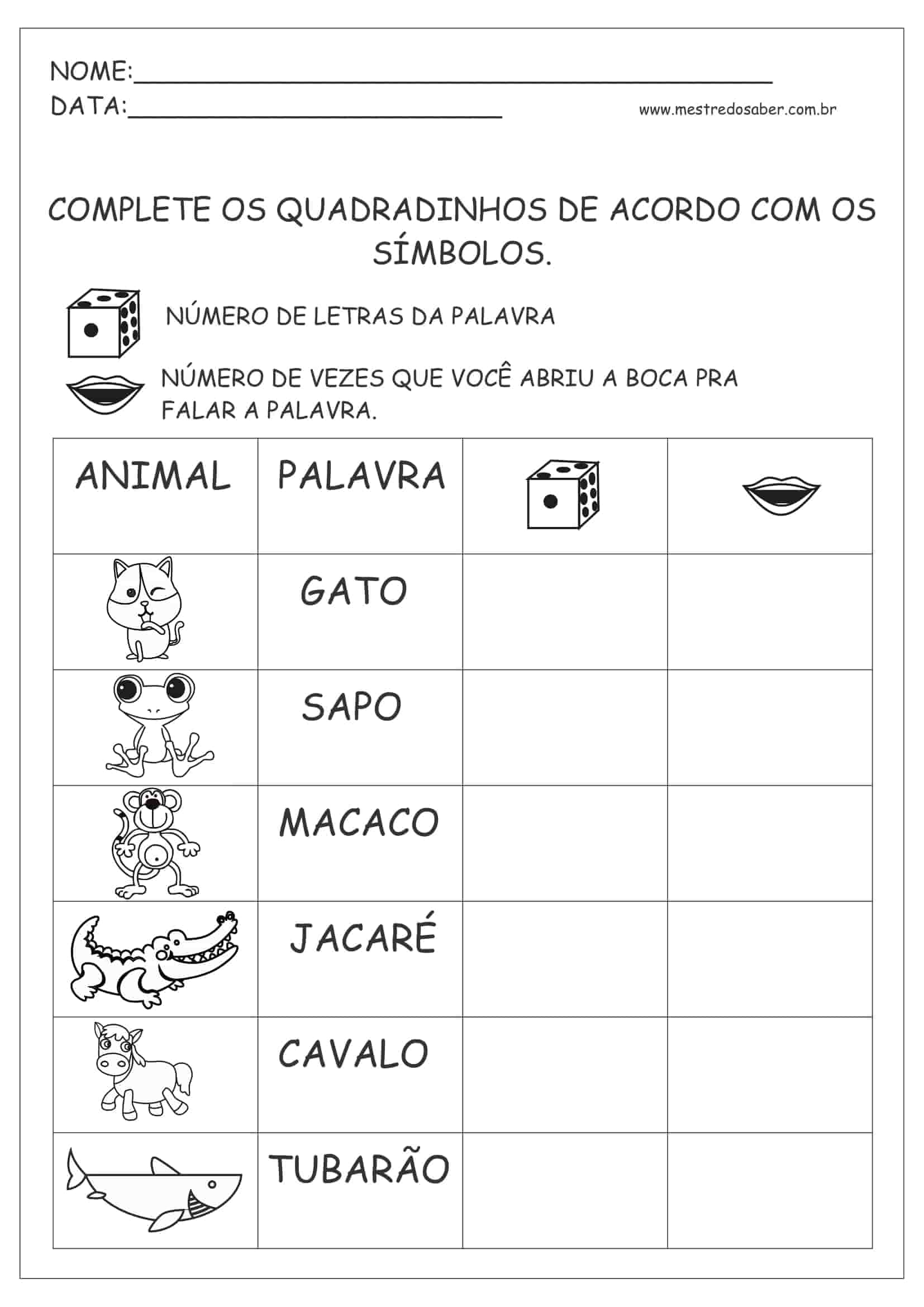 30 Atividades De Português 1 Ano Mestre Do Saber