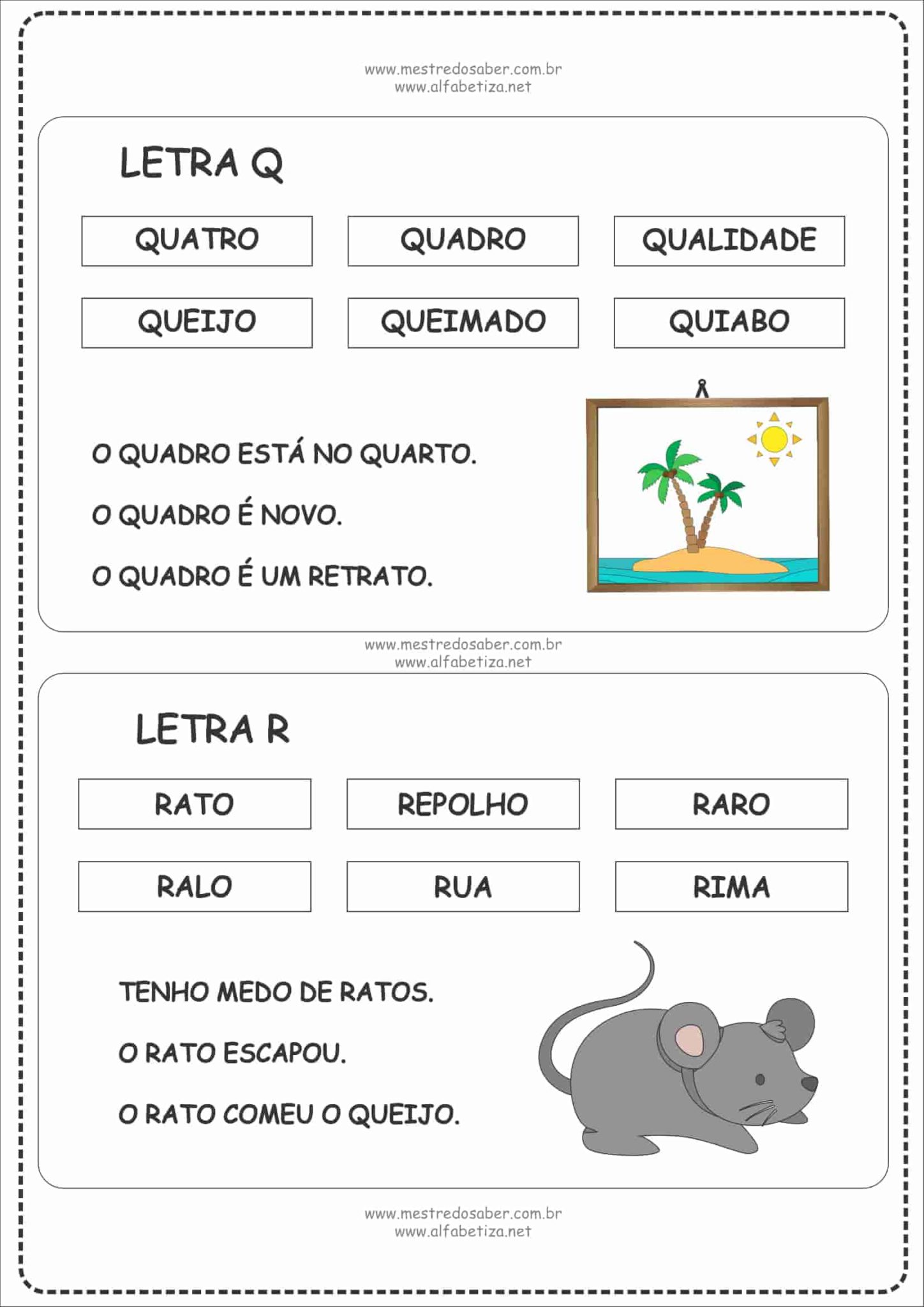 Ficha de Leitura 1 ano - Mestre do Saber