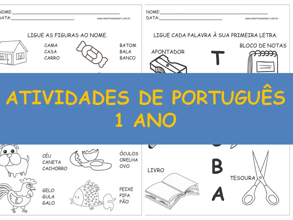 ATIVIDADES DE PORTUGUES 1 ANO