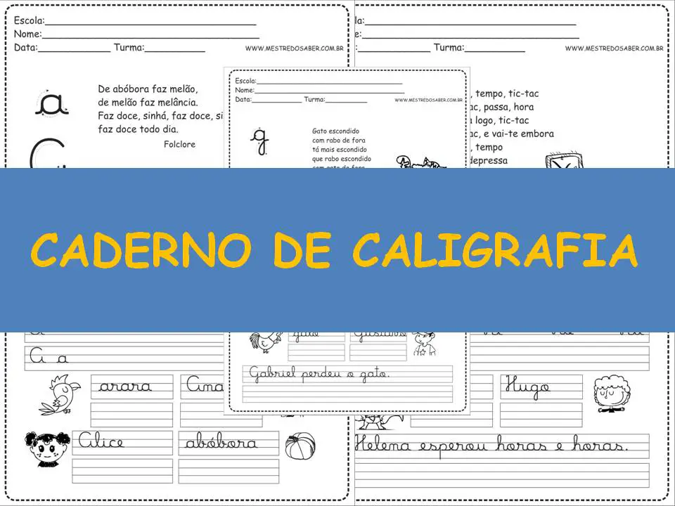 Caderno de Caligrafia