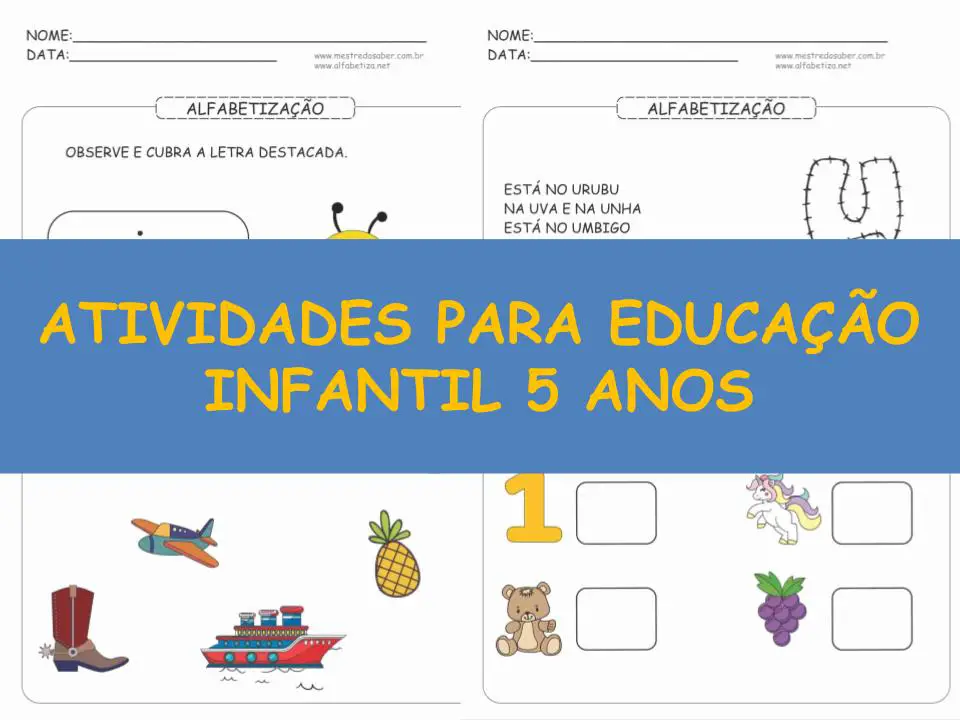 Capa Atividades para Educacao Infantil 5 Anos