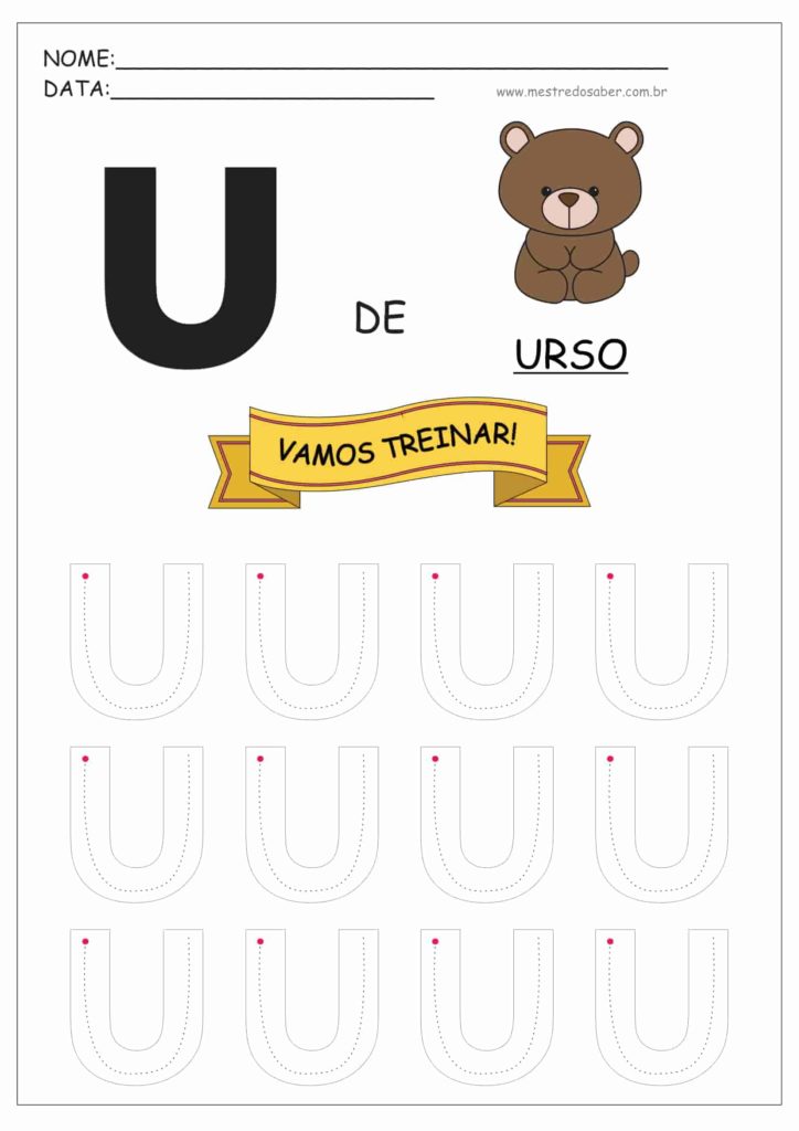 Letra U - Letras do Alfabeto para Imprimir