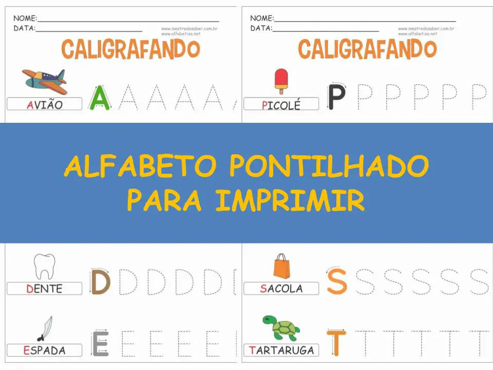 alfabeto pontilhado para imprimir