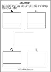 Alfabetização atividade com vogais