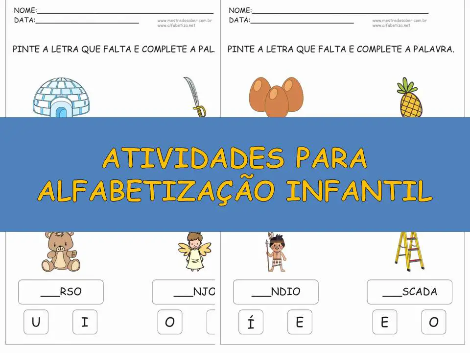 atividades alfabetizacao infantil