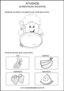 Projeto alimentação saudável educação infantil - Desenhe