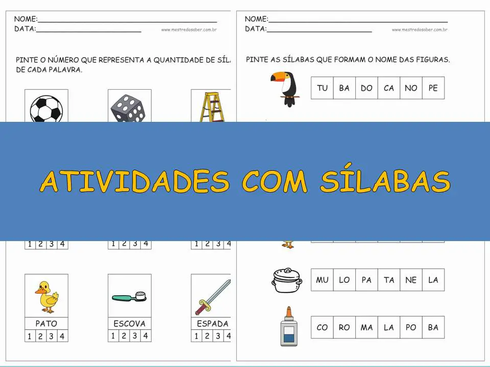 atividades com silabas