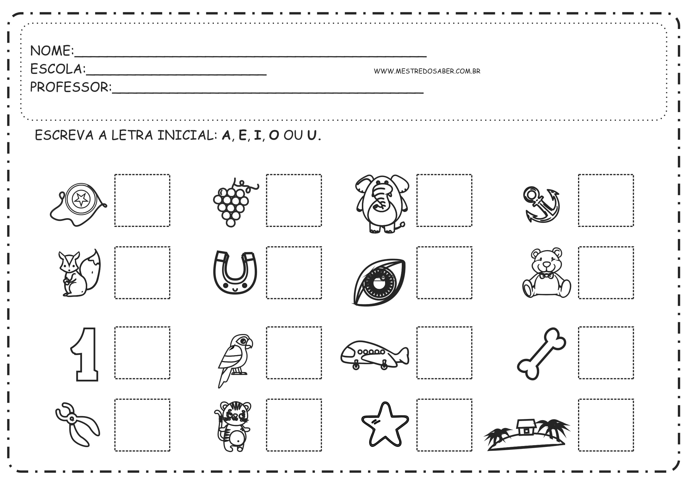 Atividades de Vogais para educação infantil - Toda Matéria