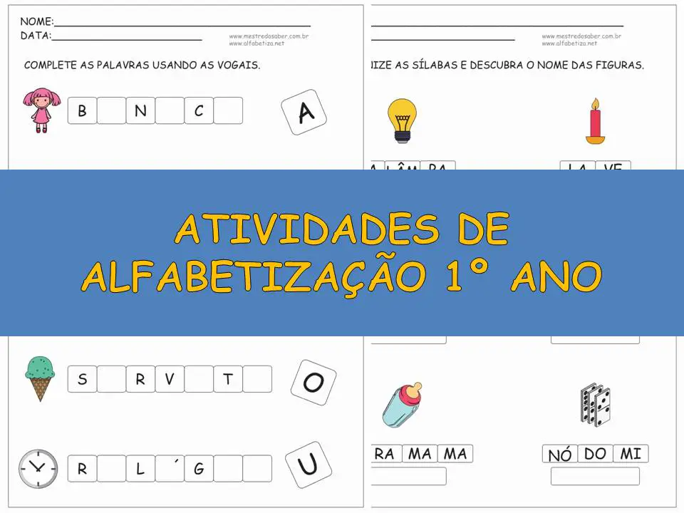 atividades de alfabetizacao 1 ano