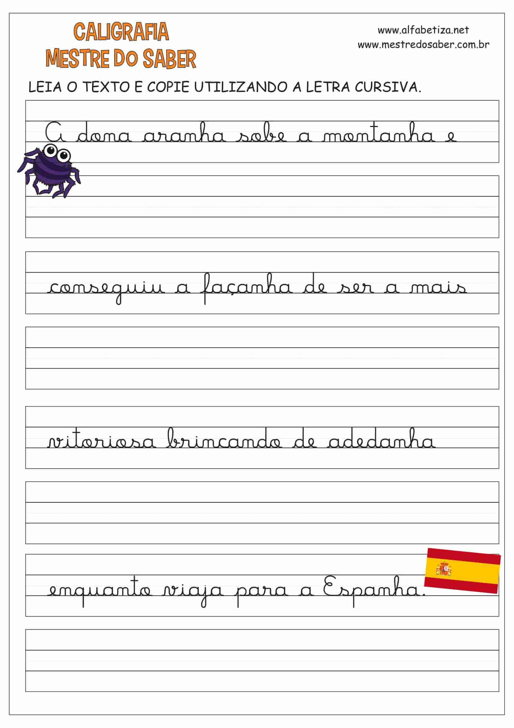 Letra cursiva: atividades de caligrafia para crianças - Toda Matéria