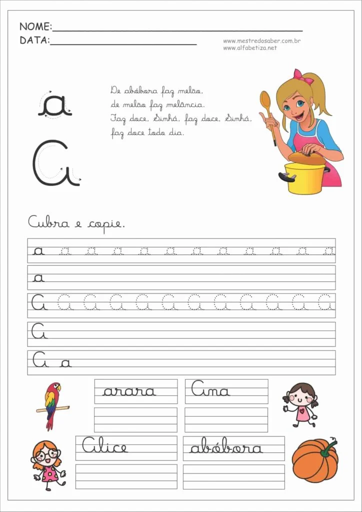 Caligrafia para Imprimir 4 1 - Caligrafia para Imprimir - Letra A