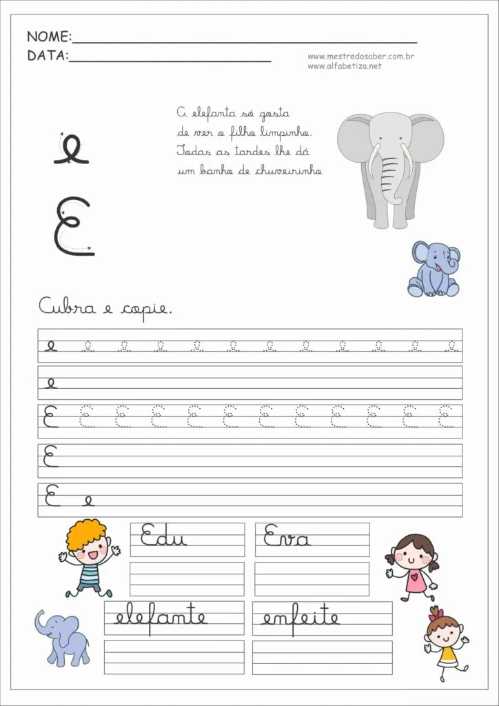 Caligrafia para Imprimir 5 3 - Caligrafia para Imprimir - Letra E
