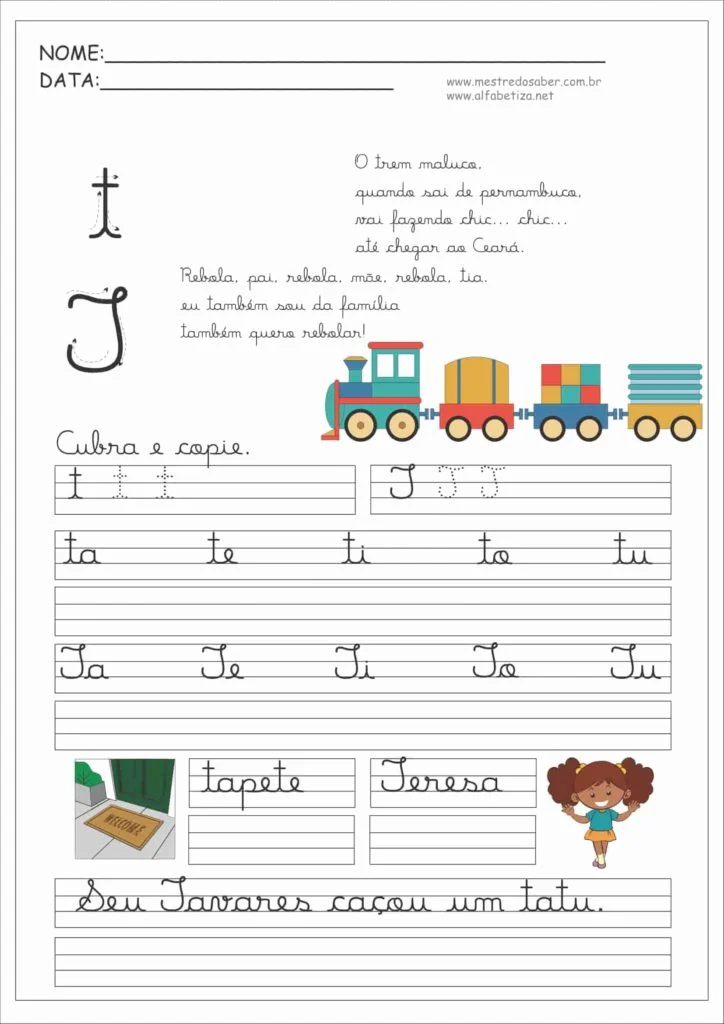 Caligrafia para Imprimir 9 5 - Caligrafia para Imprimir - Letra T