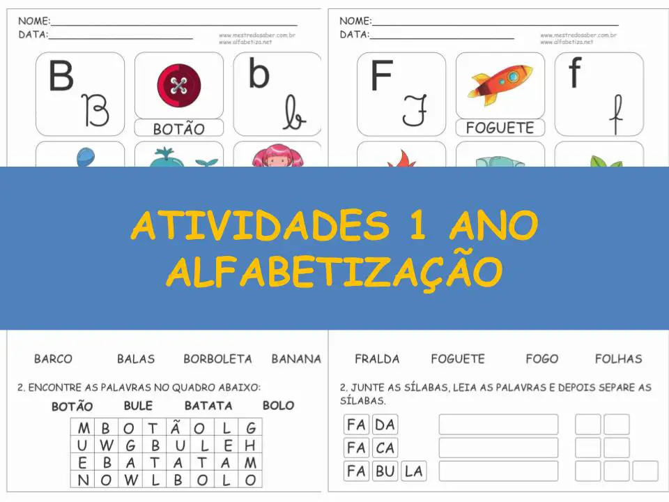 capa atividades 1 ano alfabetizacao