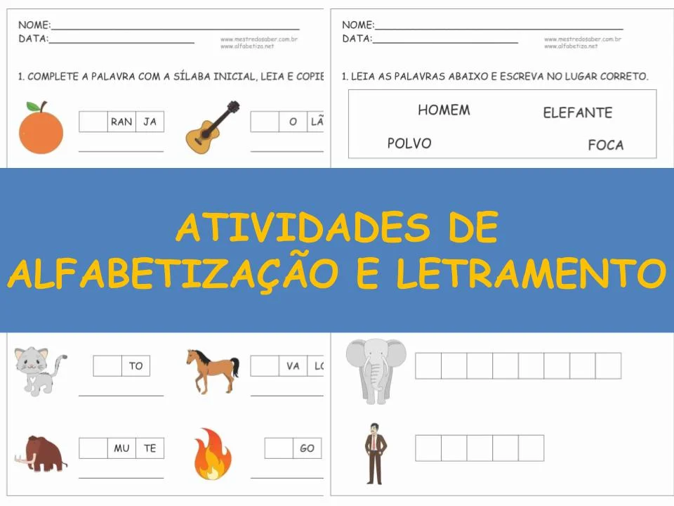 capa atividades de alfabetizacao letramento