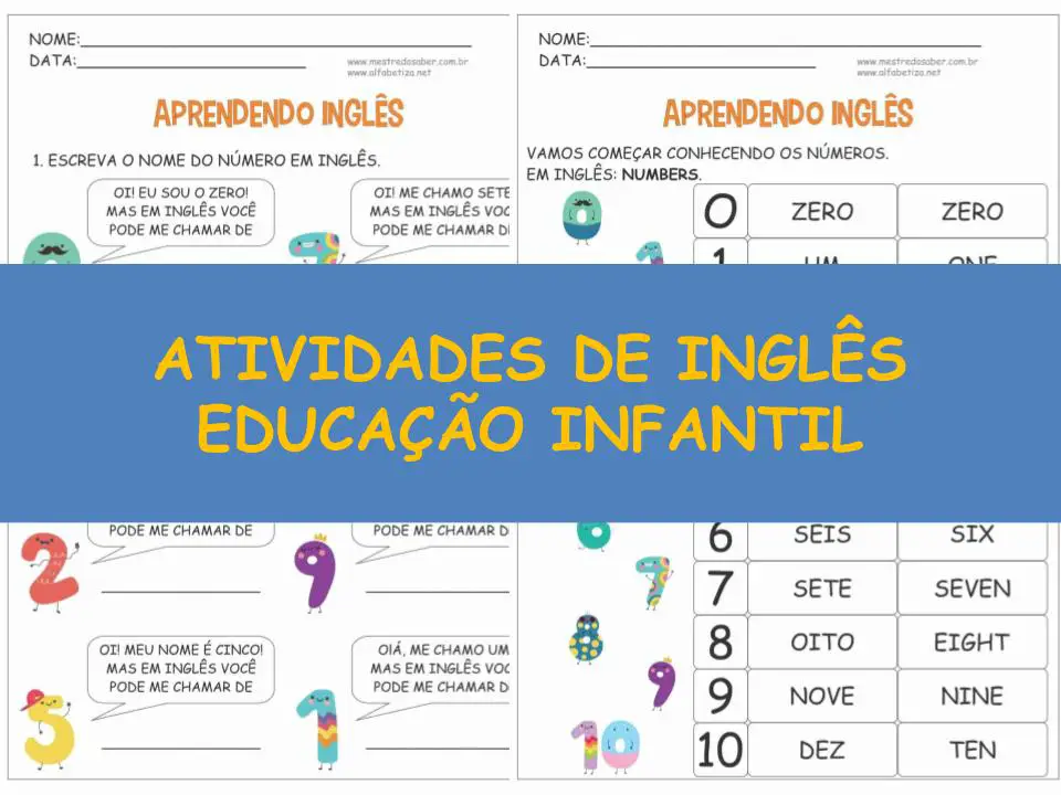 capa atividades de ingles para educacao infantil