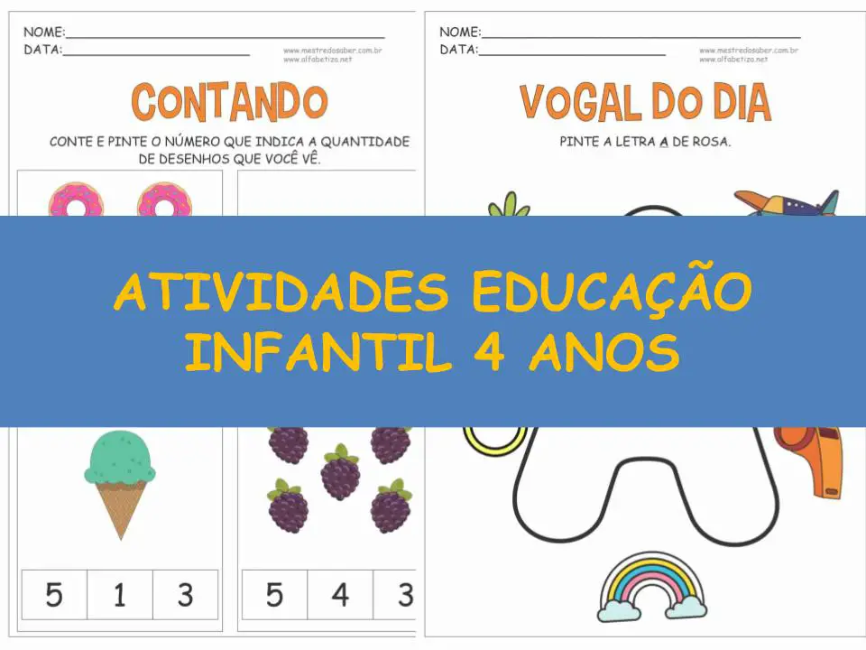 Atividades Educação Infantil 4 Anos Mestre Do Saber