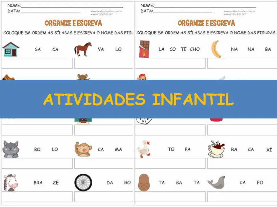 capa atividades infantil