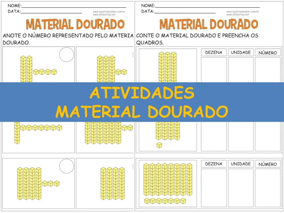 capa atividades material dourado